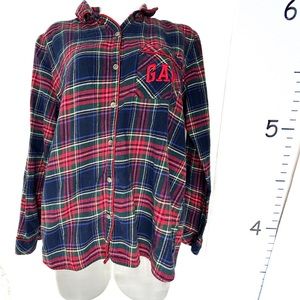 Gap + Pendleton Navy Red Plaid Soft Cotton Pajama Top Shirt‎ Medium